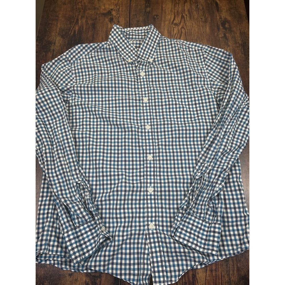 J.Crew‎ Slim Fit Blue Checkered Plaid Men's Button Down Shirt Size Medium
